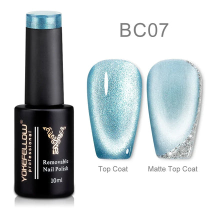 YOKEFELLOW 2025 New Dreamland Cat Eye Gel Nail Polish 10ml Dual Gloss Dreamland Color Soak Off Cat Magnetic UV Gel Varnish DIY