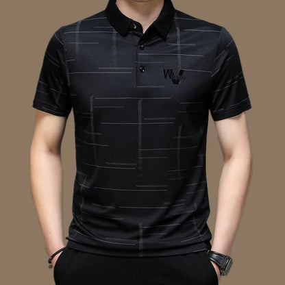 Casual Short Sleeve Polo-Neck T-shirt 2025