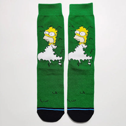 Simpsons Cartoon Anime Funny Socks Men Hip Hop Print Novelty Crazy Sokken Hip Hop Unisex Comfortable Skateboard Happy Meias