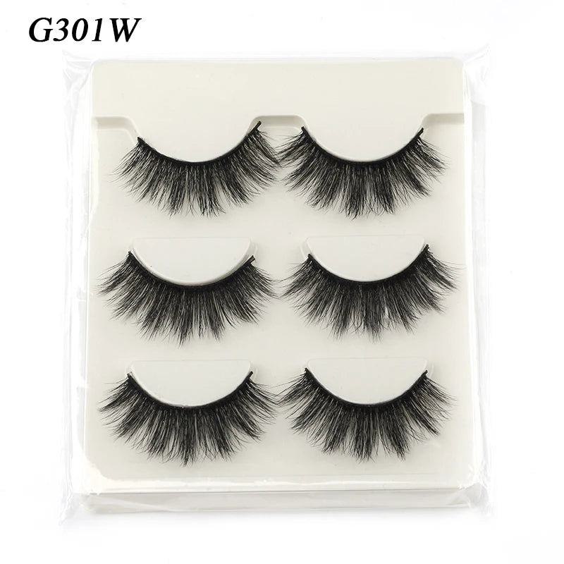 Half Eye Lashes 3/10 Pairs 3D Mink Lashes Natural/Dramatic Handmade Reusable False Eyelashes Extension Make up Tools Faux Cils