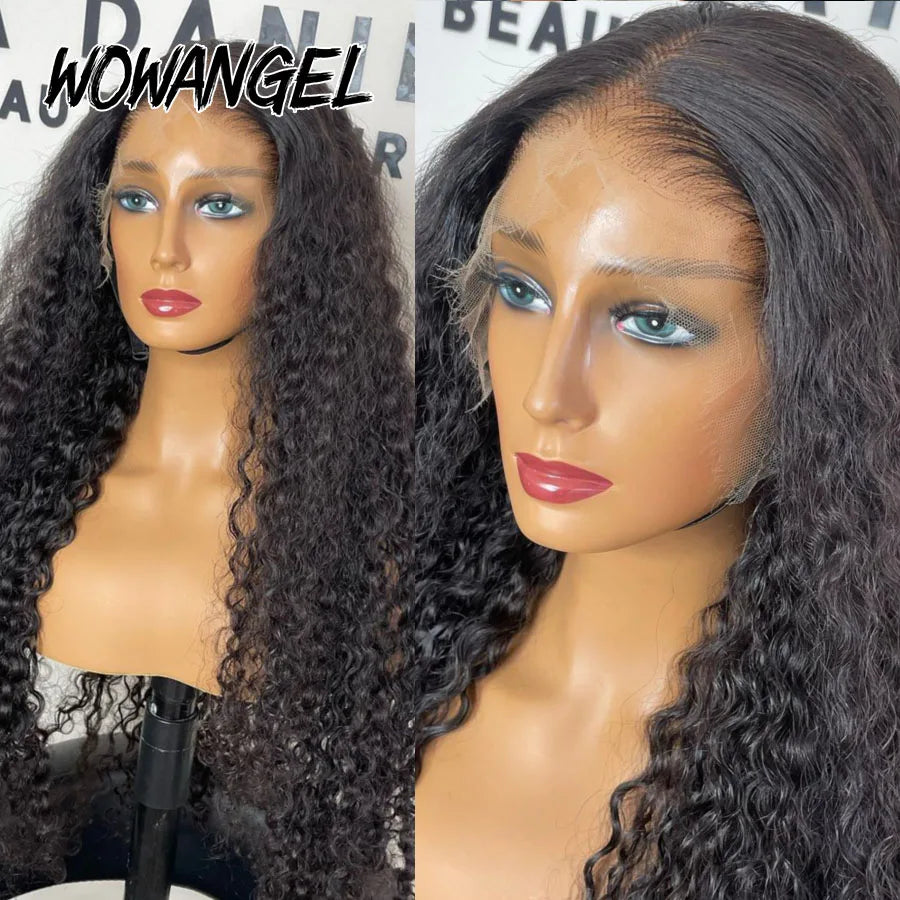 34inch 13x6 HD Lace Frontal Wig 250% Curly Water Wave Wig Human Hair Wig