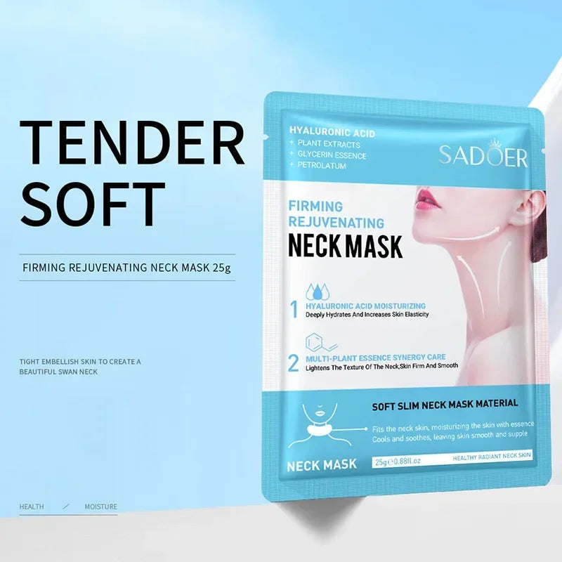 SADOER Hyaluronic Acid Neck Mask Collagen Firming Neck Masks Nourishing Brightening Beauty Moisturizing Necks Skin Care