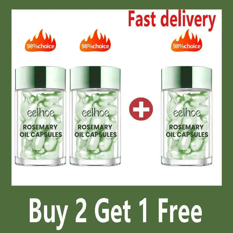 Hair Growth Essential Oil Rosemary Hair Serum Capsule Oil Anti Hair loss Baldness Repair Damaged Scalp Treatment For Women Men