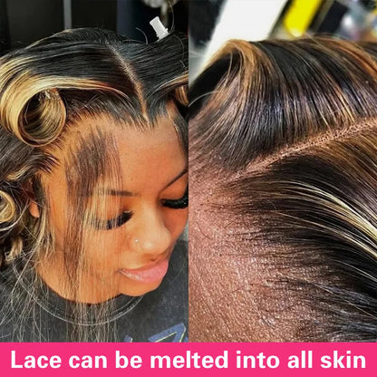 1B/27 Highlight 13X4 Lace Frontal Human Hair Wigs Ombre Colored Preplucked 30 Inch Body Wave Lace Front Wig Human Hair For Women