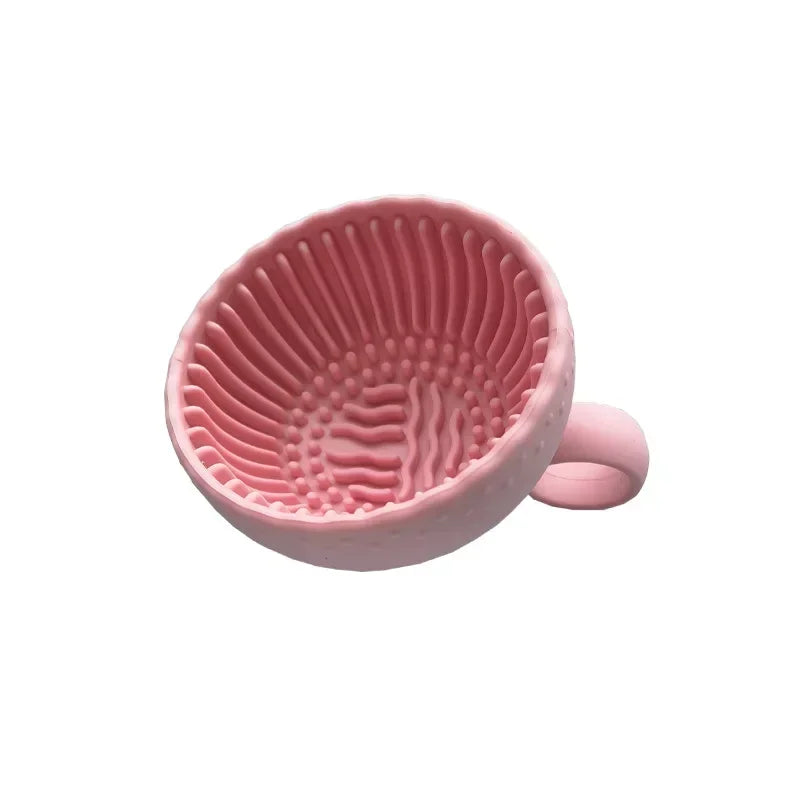 Makeup Brush Cleaner Folding Powder Puff Cleaning Bowl Cosmetic Eyeshadow Brush Clean Mat Cleaning Tool Silicone Scrubber Box