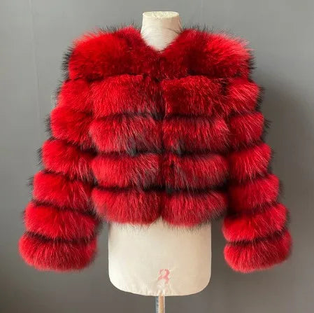 Raccoon Fur Jacket Autumn Winter Faux Fur Fox Coats Short Coat