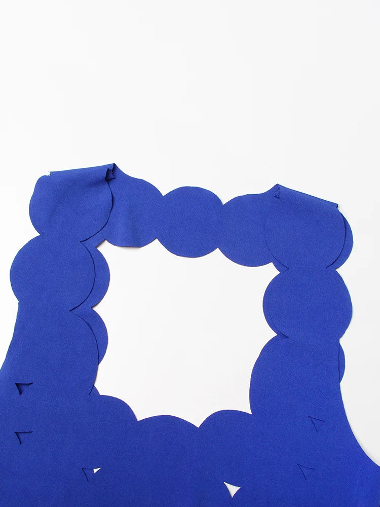 Hollow Out Sexy Square Collar Sleeveless High Waist Dot Dress