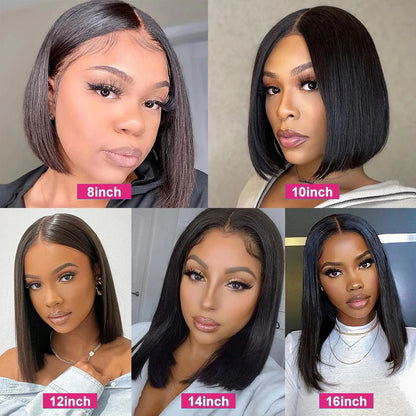 Bone Straight Bob Wig Lace Front Human Hair Wigs