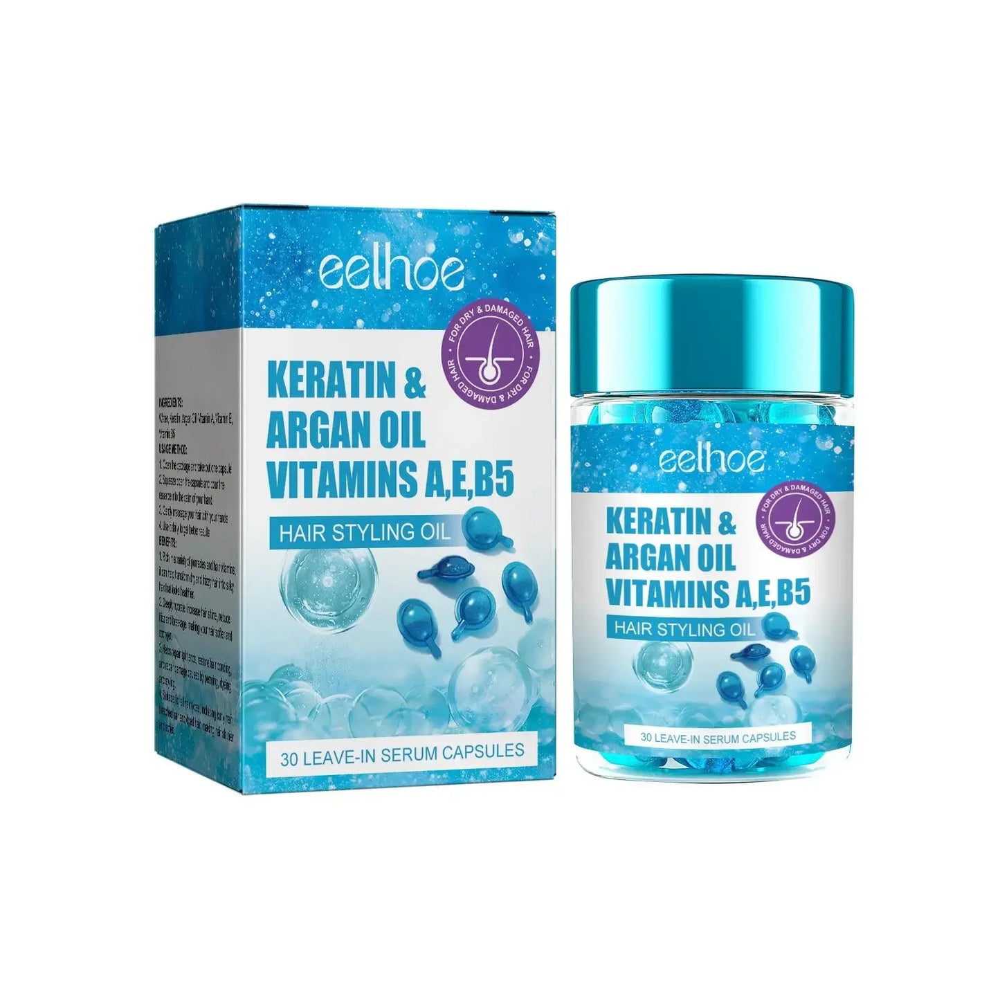 40 Pills Hair Care Capsules Hair Dryness Split Ends Treatment Repairing Essence Oil Moisturizing Smoothing Nourish Frizzy Hair