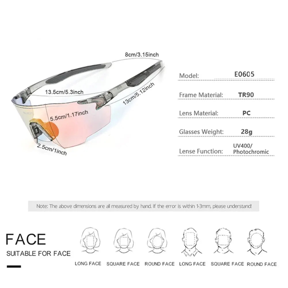 New Photochromic Polarized Cycling Glasses Men & Women Bike Glasses
