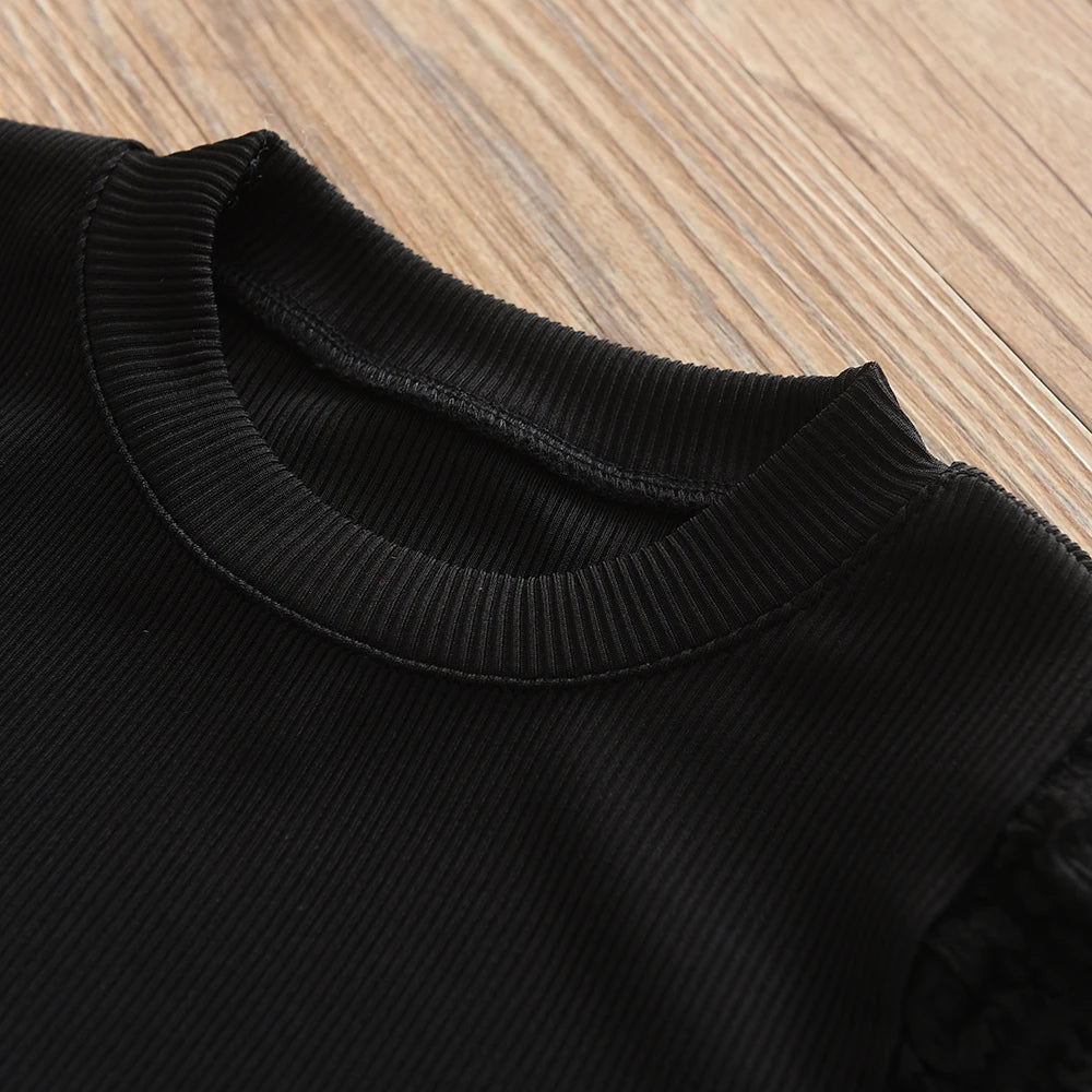 Autumn New Children's Round Neck Top+Bow Plaid Short Skirt+Hat Three Piece Children's Fashion Set