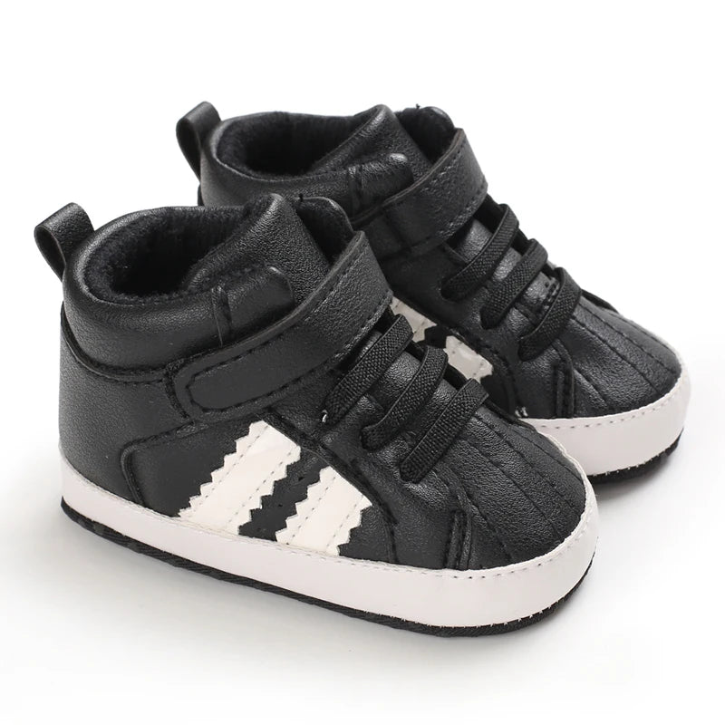 Black Fashion Casual Shoes Newborn Boys And Girls Non Slip First Walkers