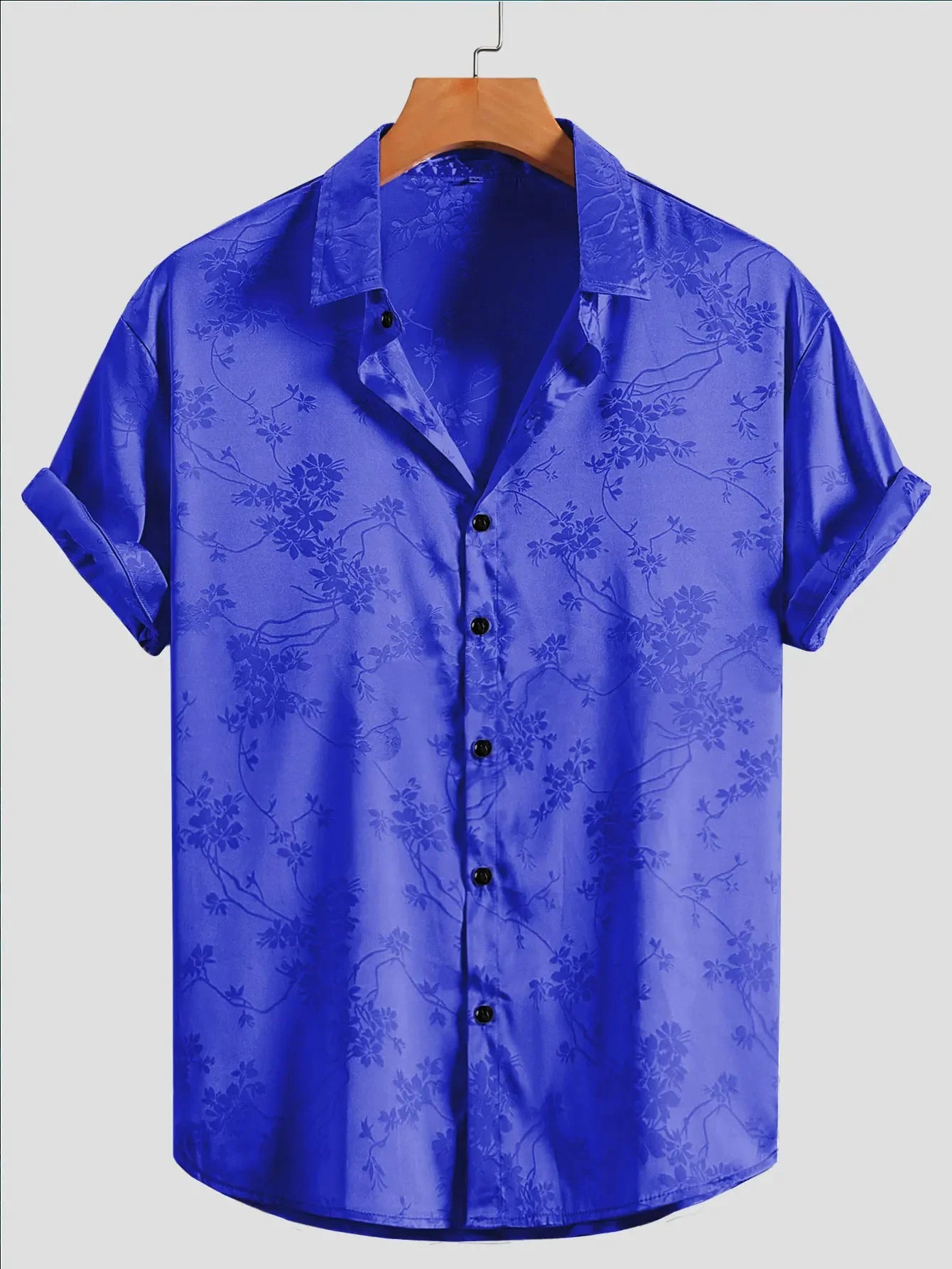 Men's Embroidered Short-sleeved Shirts for Men's Hawaiian Shirts