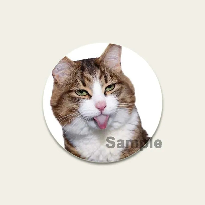 32/44/58mm Funny Cute Cat Badge Round Creative Brooches Fashion DIY Backpack Jewelry Accessory Gifts HD Print Handmade Pins