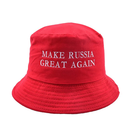Make Russia Great Again Letter Embroidery Men Shade Baseball Cap Red Adjustable Flat Top Women Fisherman'S Hat Dad Cap