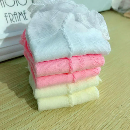 Breathable Cotton Lace Ruffle Princess Mesh Socks Children Ankle Short Sock White Pink Yellow Baby Girls Kids Toddler