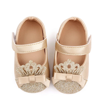 Baby Girl Shoes Cute Crown Soft PU Mary Jane Shoes Anti-slip Sole Spring Summer Sandal for 0-6-12m