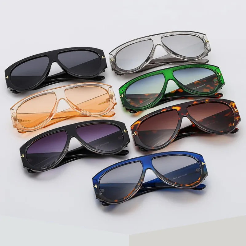 Retro Pilot Luxury Brand Sunglasses Green Leopard Frame Female