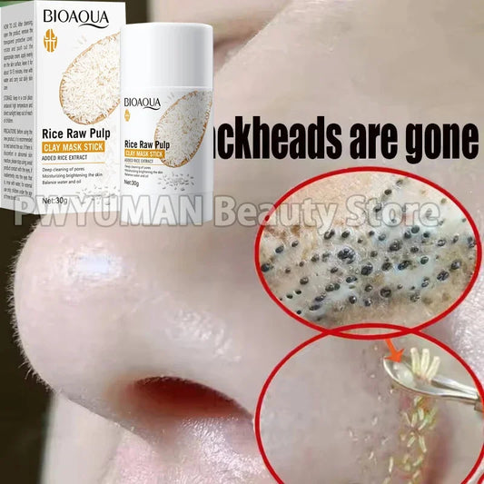 Facial Remove Blackhead Rice Solid Mask Acne Blemish Black Dots Clean Face Shrink Pores Stick Cream Brighten Korean Skincare New