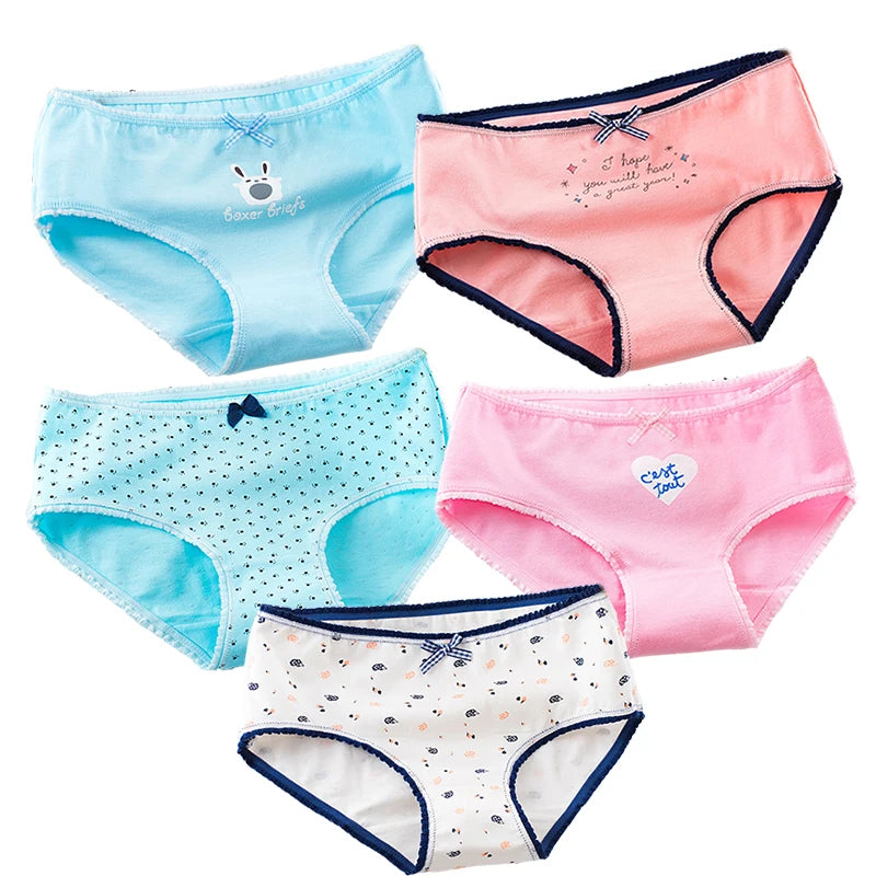 5Pcs Cotton Underwear Women's Panties Plus Size Briefs Girls Calcinha Sexy Lingerie Ladies Panty Print Cartoon Female Underpant