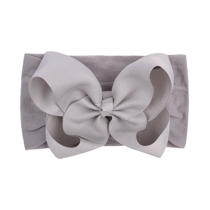 1PC Large Ribbon Bow Headband for Baby Girls Wide Nylon Turban Newborn Bow Headwrap Gift Super Soft Babe Hair Accessories