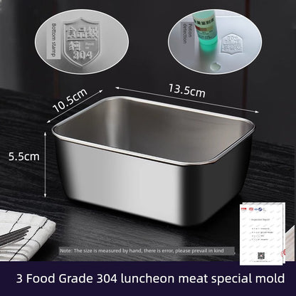 Luncheon Meat Box Stainless Steel Container with Lid Mold