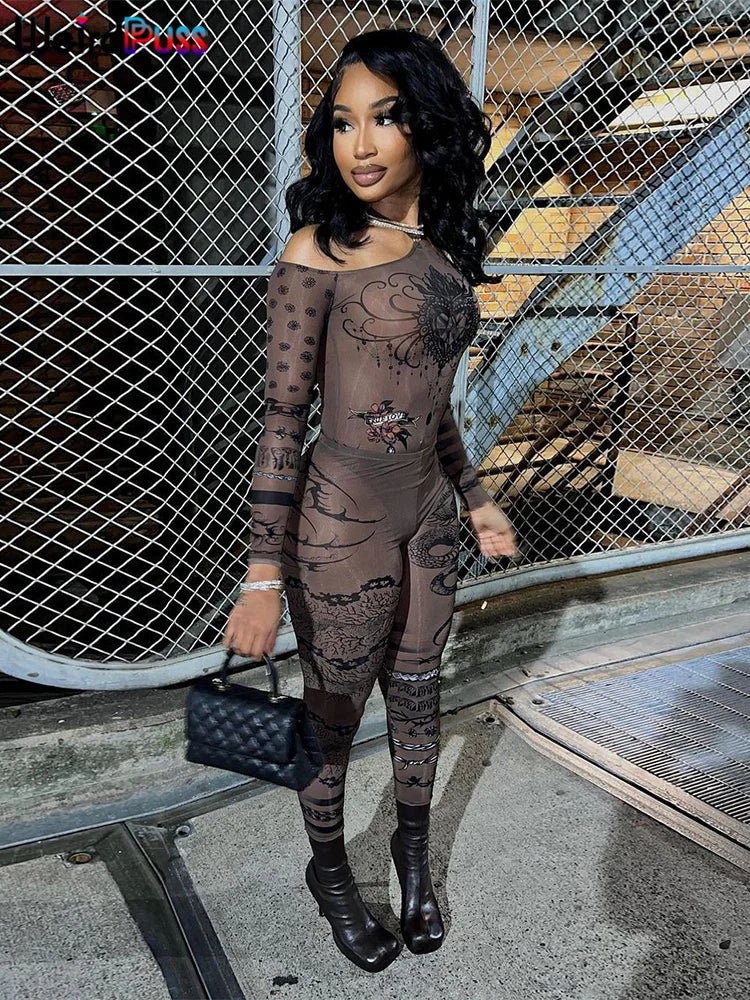 2 Piece Set See Through Fashion Heart