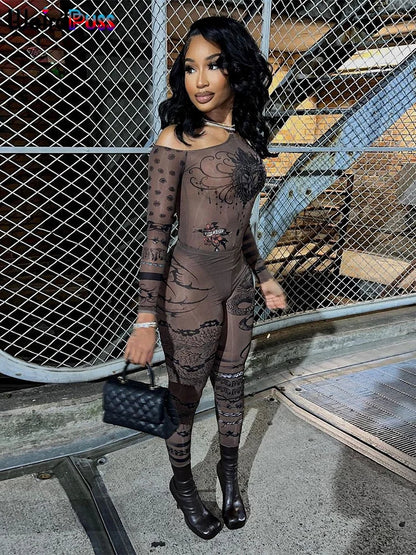 2 Piece Set See Through Fashion Heart