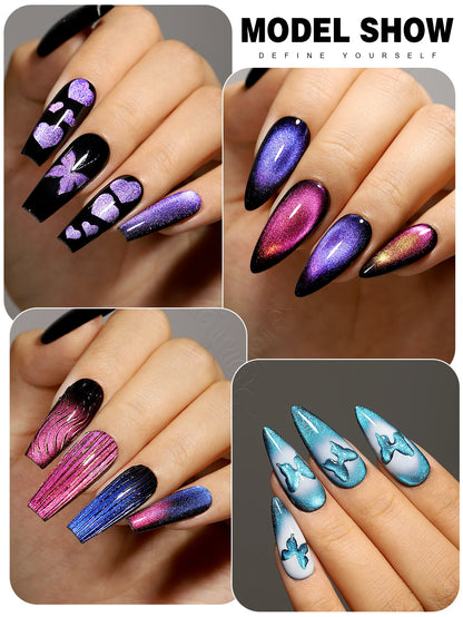 YOKEFELLOW 2025 New Dreamland Cat Eye Gel Nail Polish 10ml Dual Gloss Dreamland Color Soak Off Cat Magnetic UV Gel Varnish DIY