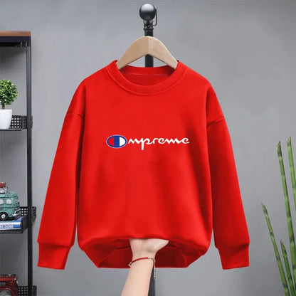 Hot Selling Large Children's Black Hoodie Boys and Girls Baby New Cotton Printed Top Spring and Autumn Fashion Casual Coat