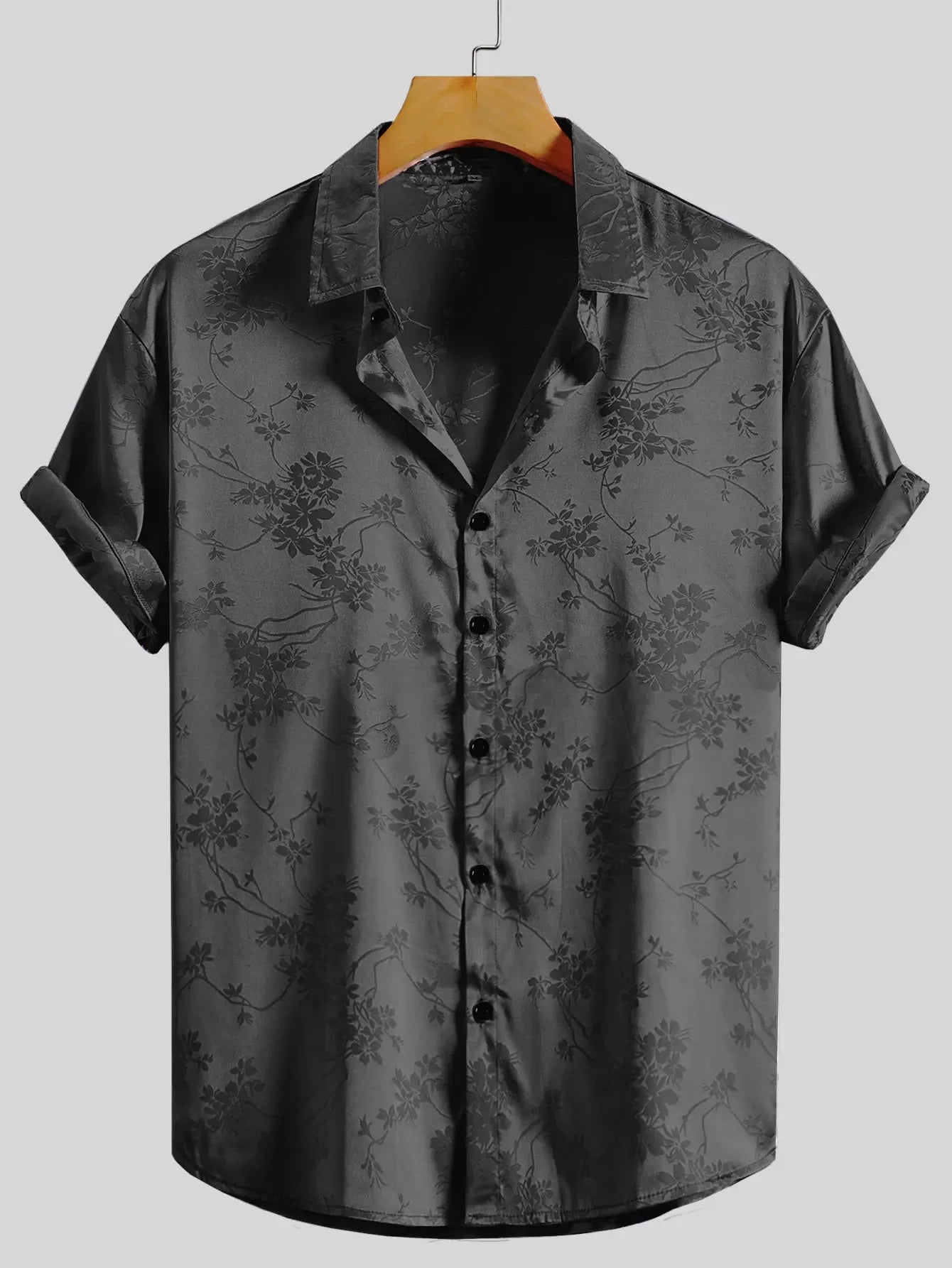 Men's Embroidered Short-sleeved Shirts for Men's Hawaiian Shirts