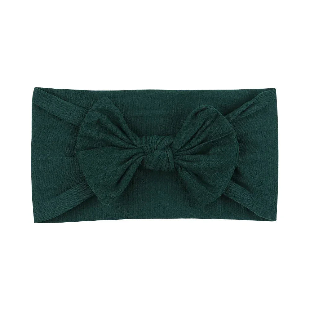 1Pc Simple Solid Color Broadside Bowknot Headband for Baby Girl Elastic Hair Band Basic Turban Headwear Infant Hair Accessories
