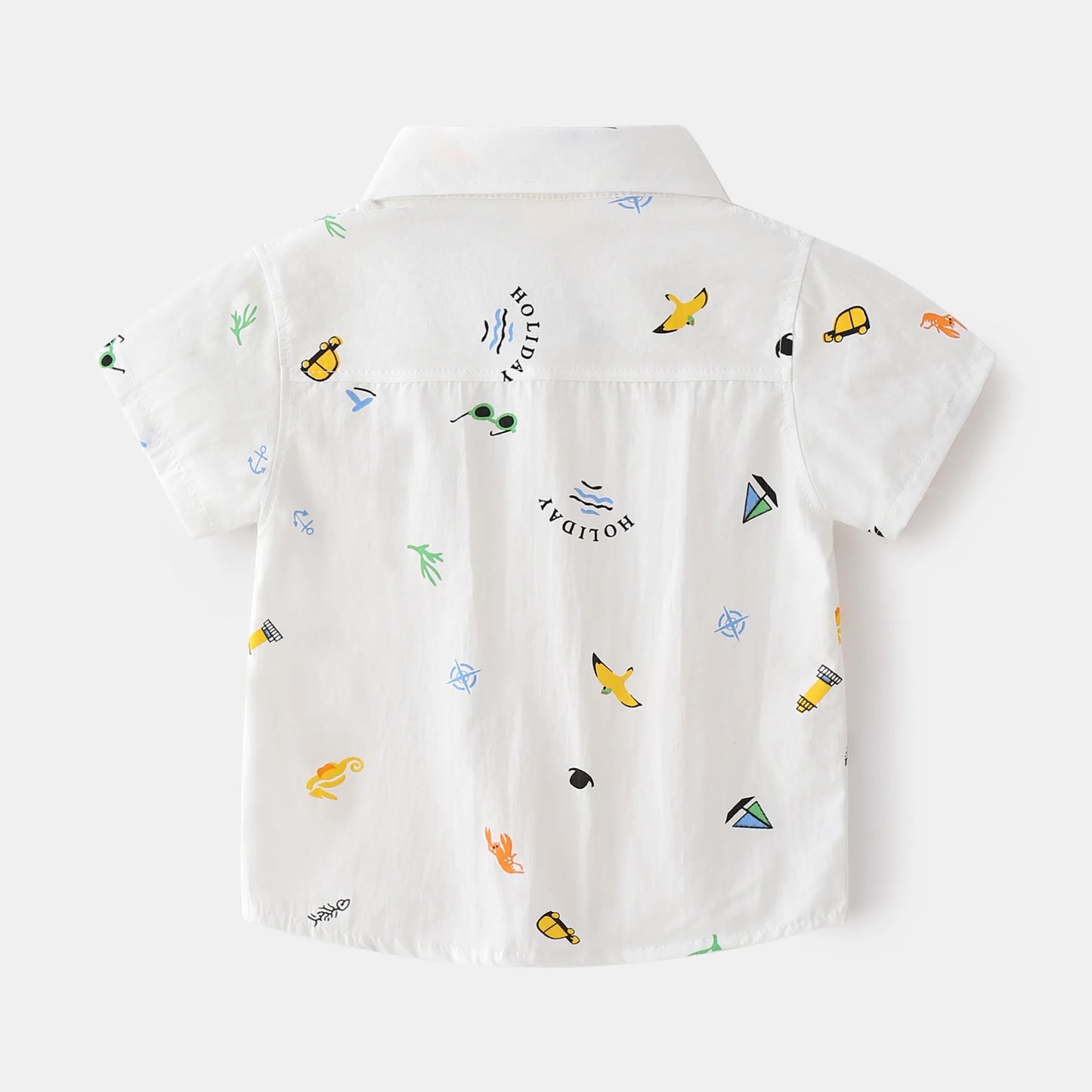 Summer Boys Clothes Cartoon Boys T shirts Turn Down Collar Kids Tee