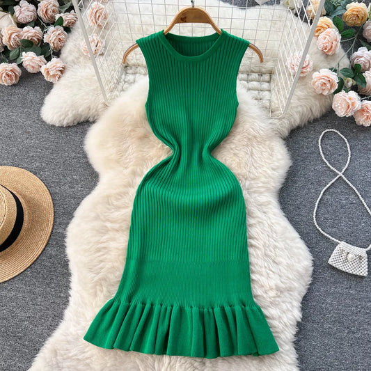 Sexy Package Hips Ruffles Mini Dress