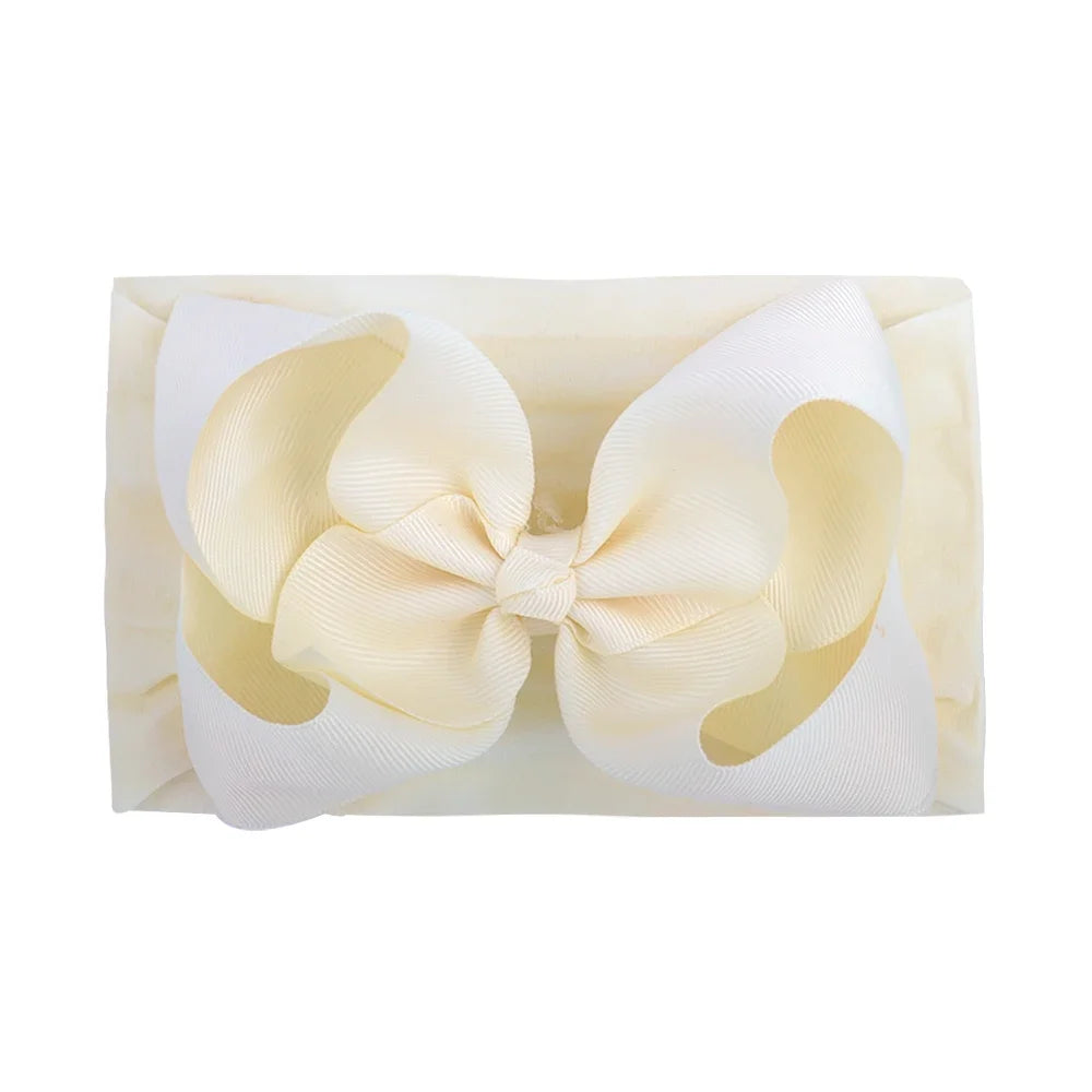 1PC Large Ribbon Bow Headband for Baby Girls Wide Nylon Turban Newborn Bow Headwrap Gift Super Soft Babe Hair Accessories