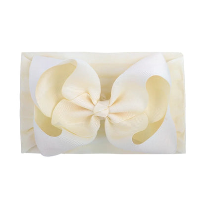 1PC Large Ribbon Bow Headband for Baby Girls Wide Nylon Turban Newborn Bow Headwrap Gift Super Soft Babe Hair Accessories