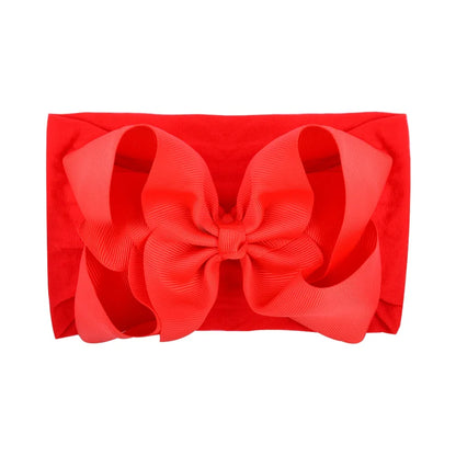 1PC Large Ribbon Bow Headband for Baby Girls Wide Nylon Turban Newborn Bow Headwrap Gift Super Soft Babe Hair Accessories