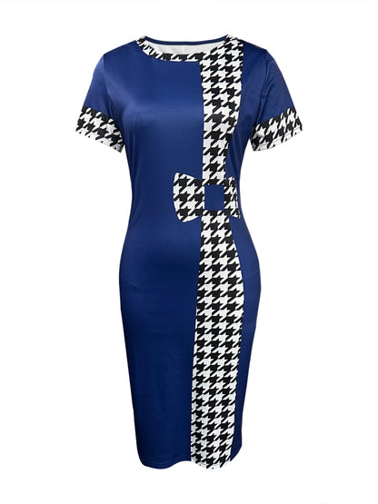 women's Plaid Checkerboard Print Dress
