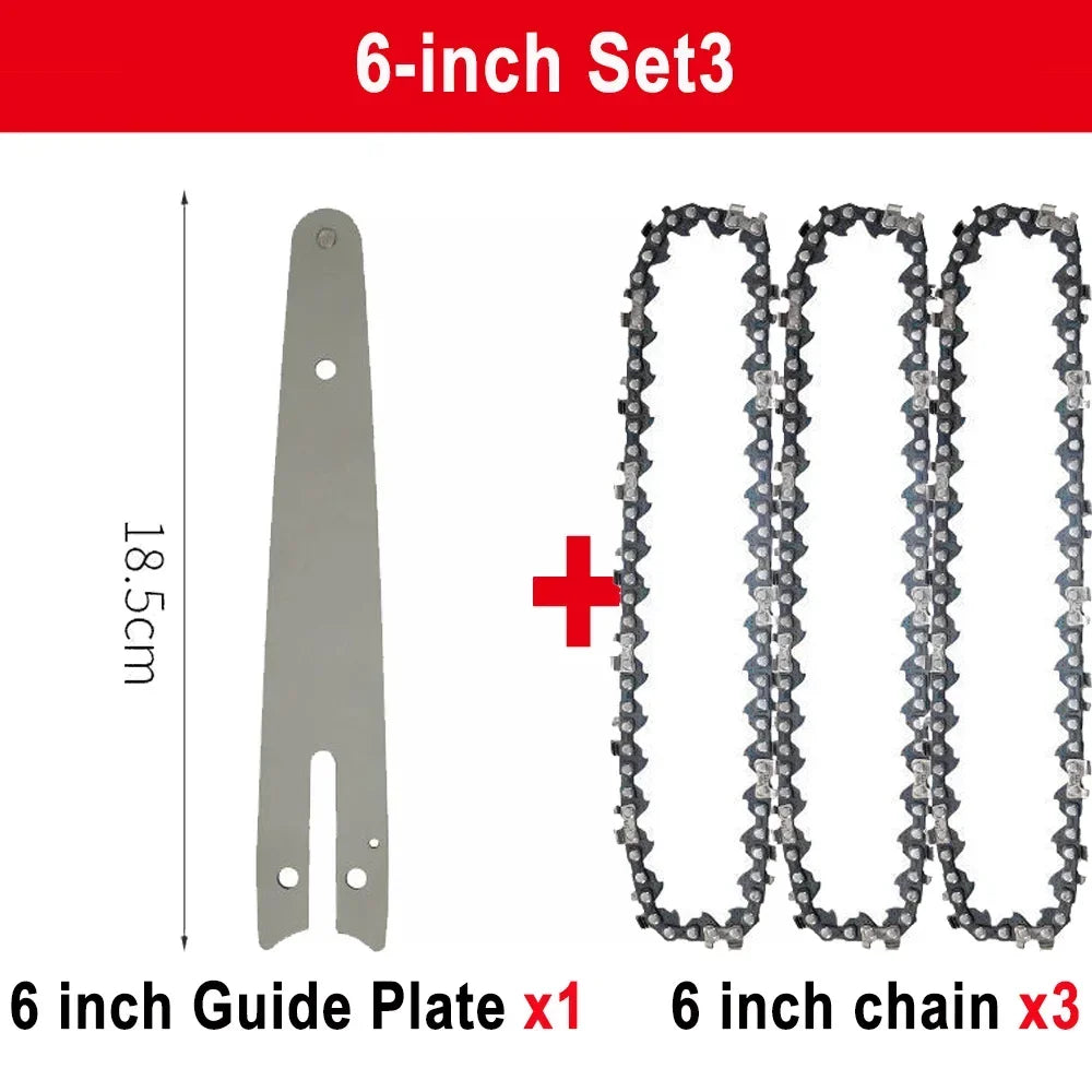 4  6 8 Inch Mini Steel Chainsaw Chains 1/4 Electric Chainsaws Accessory Chains Replacement Mini Electric Chainsaw Chain Saw