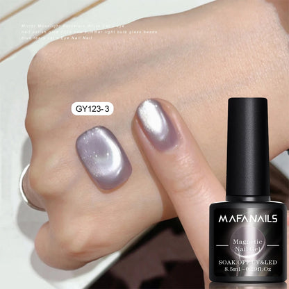 8.5ml Nude Pink Water Light Cat Eye Gel Semi Permanent Holographic Crystal Magnetic Gel Polish For Nail Art DIY Nail Varnish