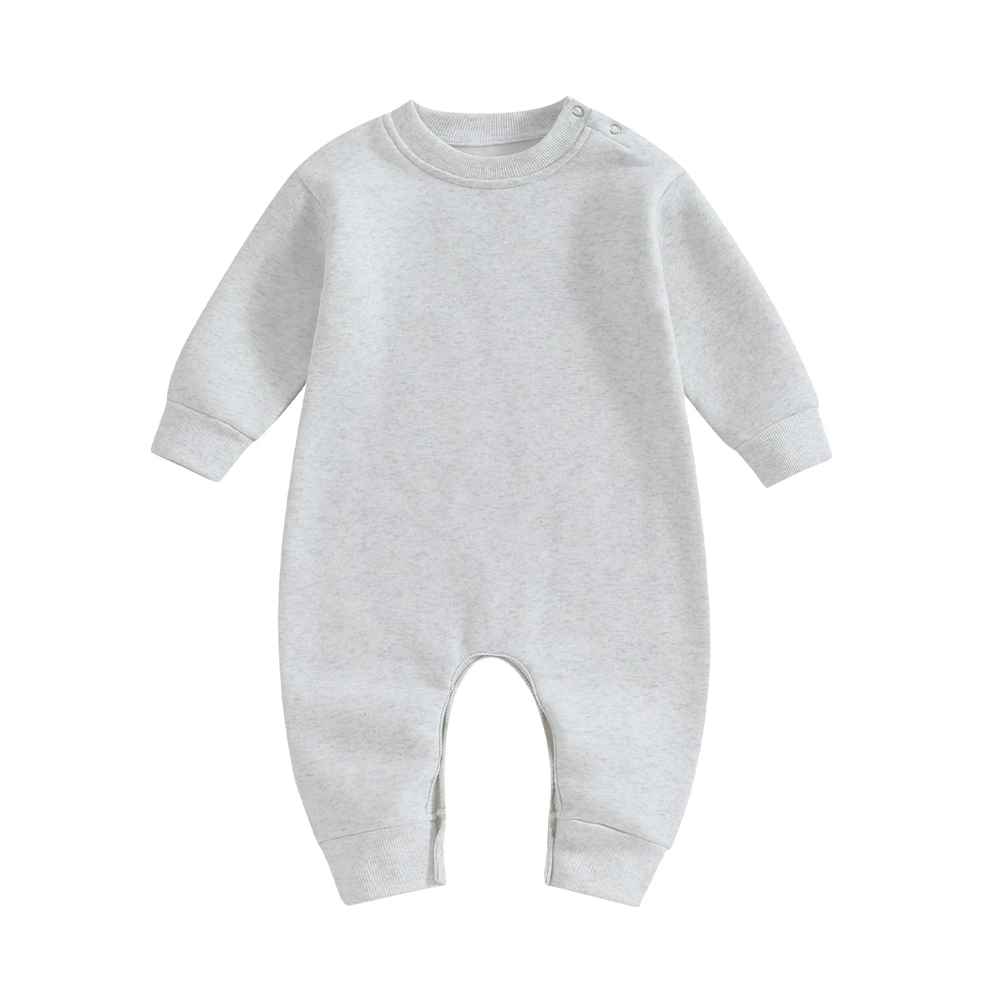 Pudcoco Toddler Baby Girls Boys Sweatshirt Romper Solid Color Fleece Long Sleeve Jumpsuit for Newborn Cute Clothes 0-18M