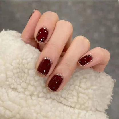24Pcs New White Daisy Fake Nails Short Simple Detachable Wearable Armor Wearing Reusable False Nails Ballerina Press on Nail Set