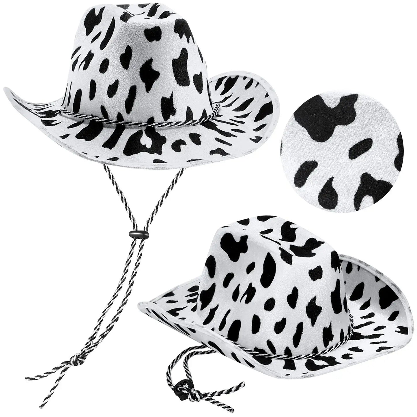 Sturdy Lightweight Cow Printed Cowboy Hat Cowgirl Hat Costume Accessories for Cowboy Halloween Themed Parties The Stage