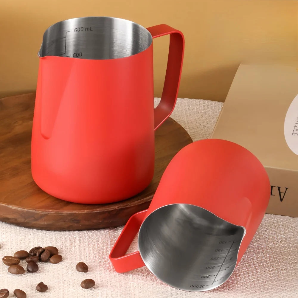 350/600ML Coffee Milk Frothing Pitcher Jug 304 Stainless Steel Precise Scale High Quality Latte