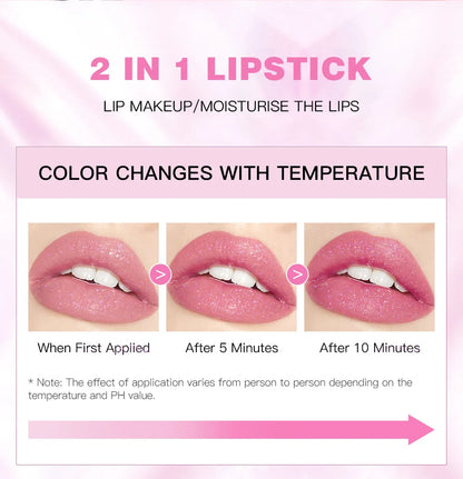 Jelly Lipstick Color Change With Temperature Lip Gloss Long Lasting Moisturizing Lip Balm Glitter Lipstick Cosmetics
