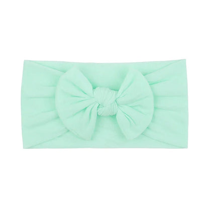 1Pc Simple Solid Color Broadside Bowknot Headband for Baby Girl Elastic Hair Band Basic Turban Headwear Infant Hair Accessories