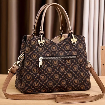 3pcs Set Women'S Tote Bag, Classic Large Capacity, Elegant Casual Handbag, High-Quality Faux Leather, Ivory White, Magnetic Clos