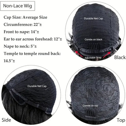 Ombre Color Short Layered Pixie Cut Human Hair Wigs With Bangs,Full Machine Made For Black Women Honey Blonde Wig 1B/27