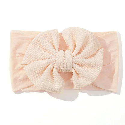 1Pcs Baby Elastic Headband Lovely Big Bows Wide Head Band Soft Newborns Solid Color Headscarf Hairband Babe Hair Accessories