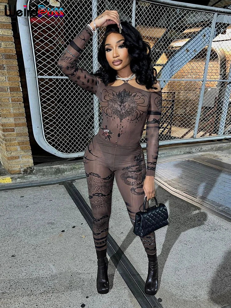 2 Piece Set See Through Fashion Heart